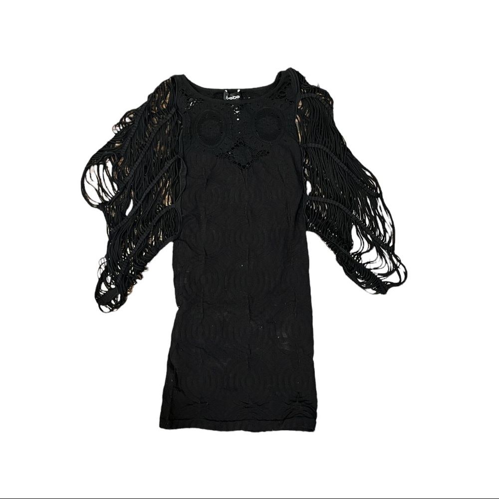 Bebe Crochet Black Knit Top